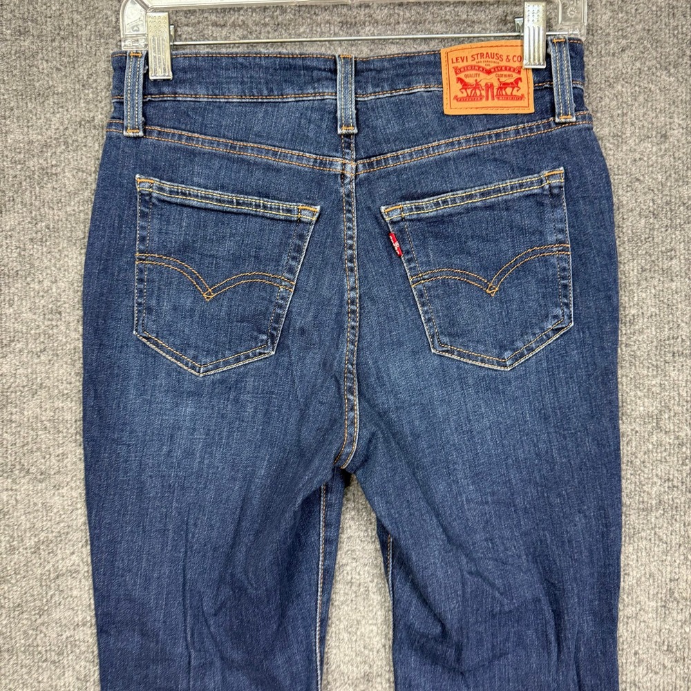Levis 726 Flare Jeans Womens 28 Blue Dark Wash 28x31 Cotton Stretch Blend Boho - Picture 4 of 12